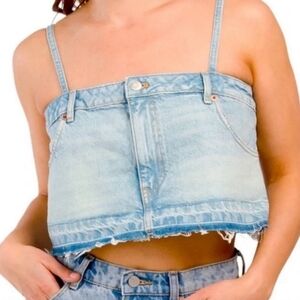 Zara denim crop top